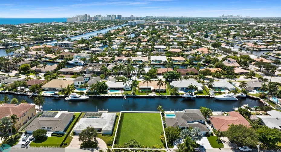 Aerial view looking south