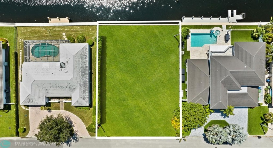 Aerial view looking down at the lot.