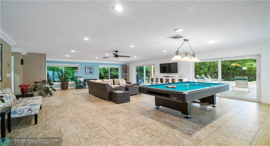 Club house with pool table