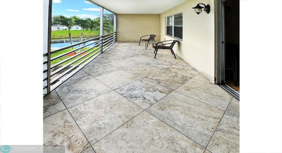 Large Ceramic Tile on Floor of Patio