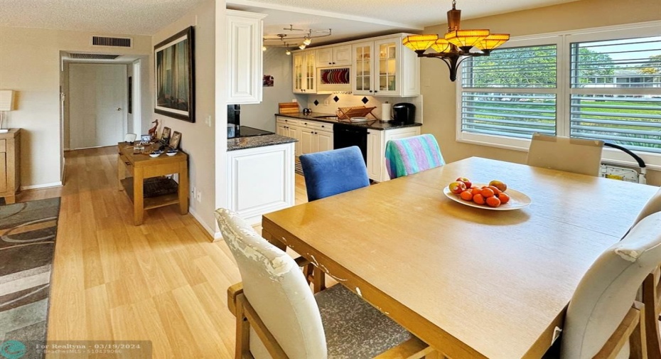 Light from Side Window Brightens the Dining Area