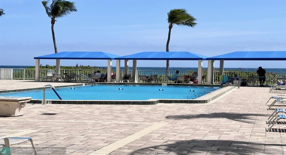 Pool overlooks the ocean