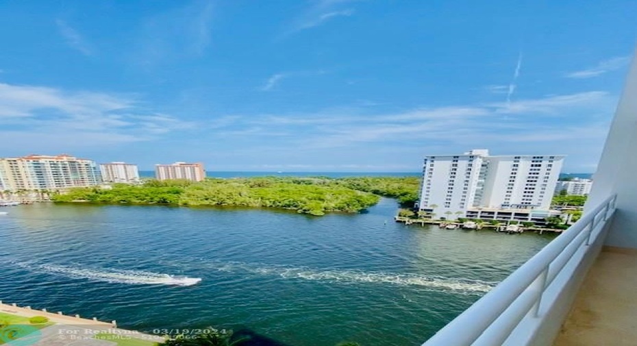 View from unit! Intracoastal & ocean view. Can capture the Sunrise/Sunset all in one day