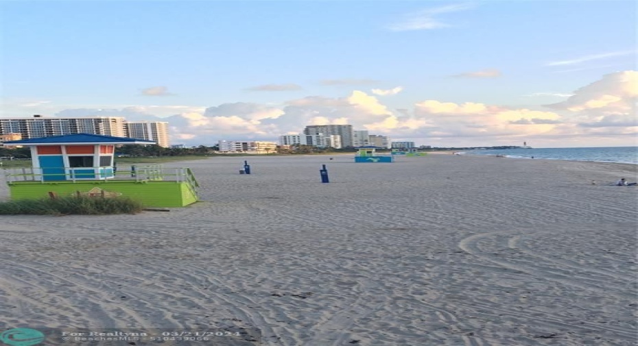 Beach is right across the street from the condo.