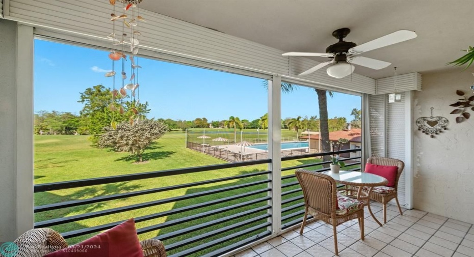 Balcony view of the golf course