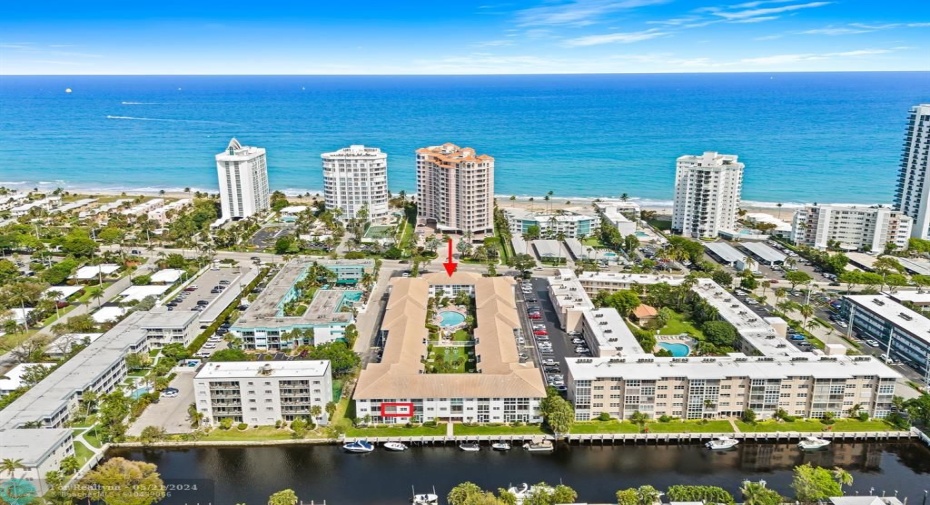 Unit is on the canal with water views