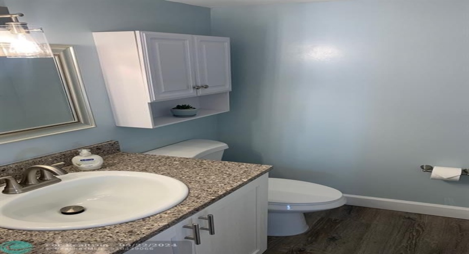 Updated Guest Bathroom with stone counter top!