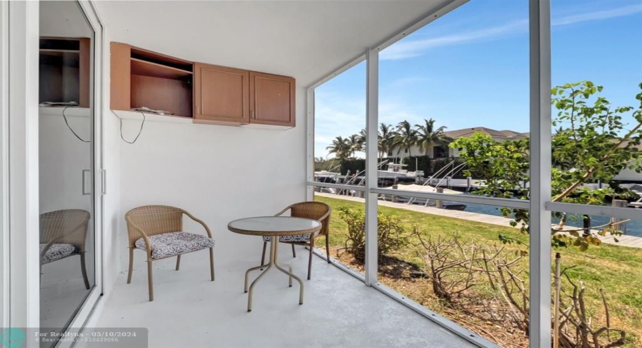 Screened patio with water views of ICW!