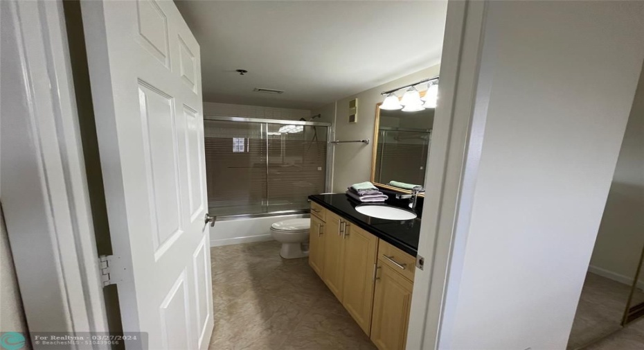 2nd bathroom has 2 entrances, one from bedroom, and second from hallway.