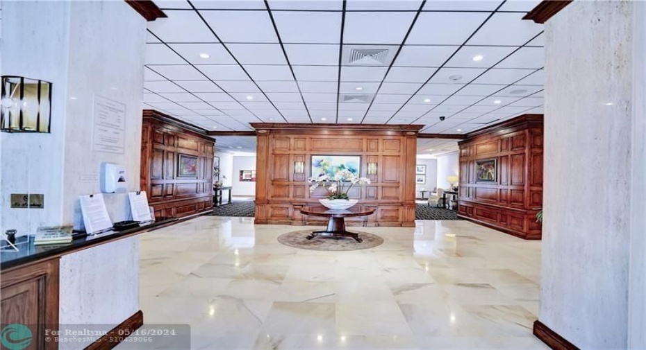 Concierge on left, pretty lobby