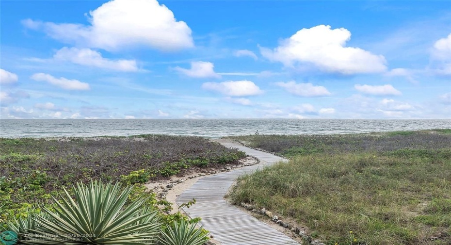 New boardwalk from the pool deck to the beach