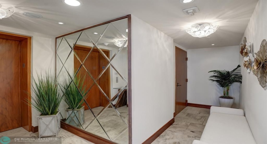 Private elevator takes you to the large foyer