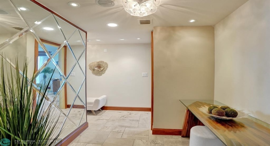 Private elevator takes you to the large foyer