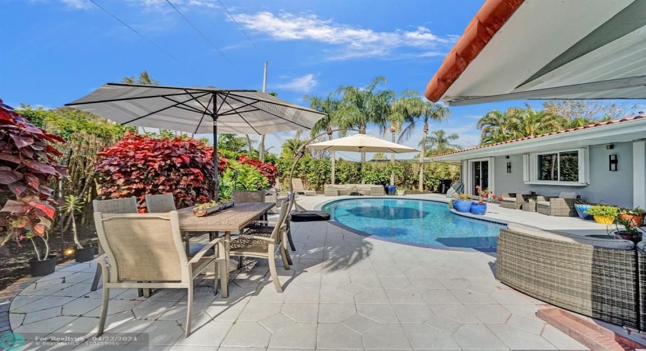 Private back yard that has been beautifully landscaped for your enjoyment.