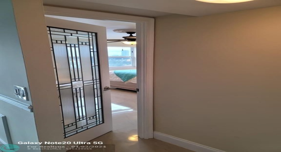 Private door entrance into bedroom