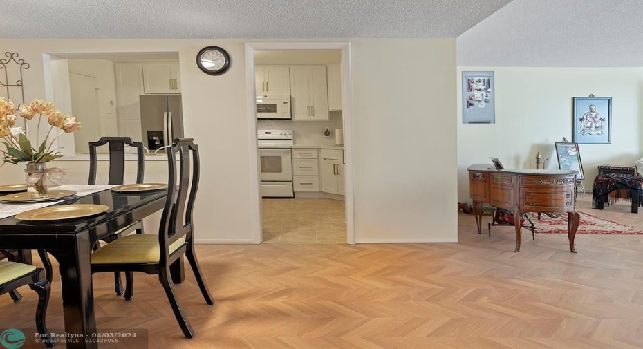 Dining room, Kitchen & Living Room view from Foyer Entrance