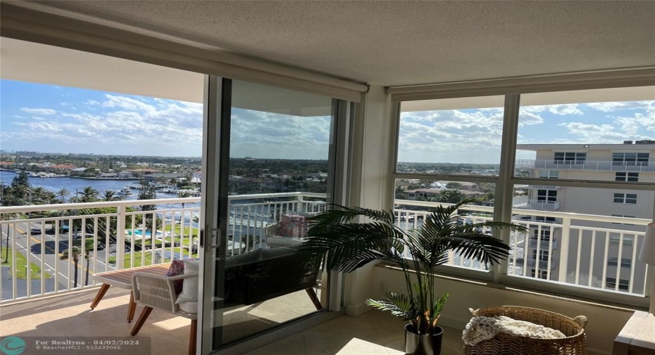 View from living room slider and window