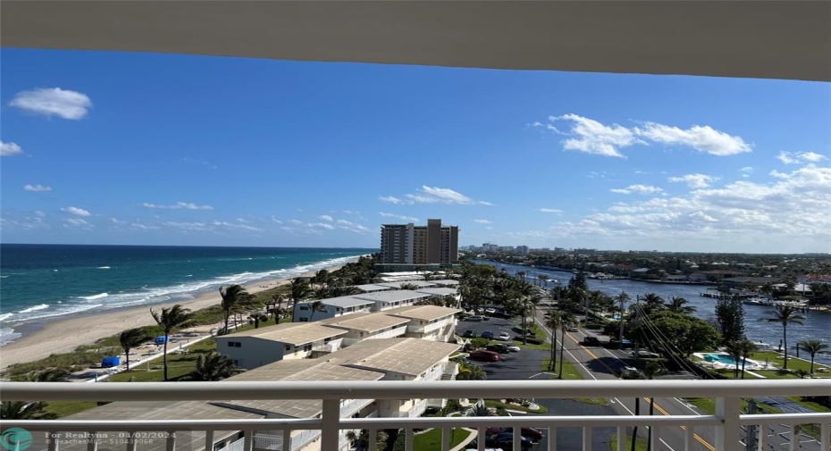 The first view as you step outside on the wrap around balcony