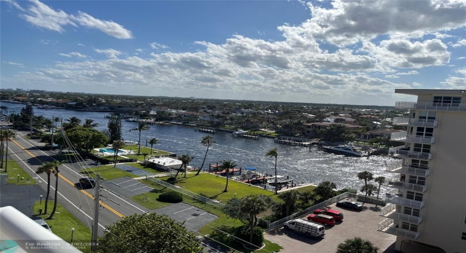West side of balcony you have A1A and the intracoastal
