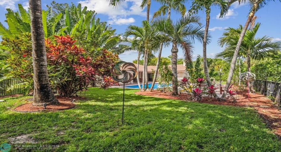 Fenced in backyard