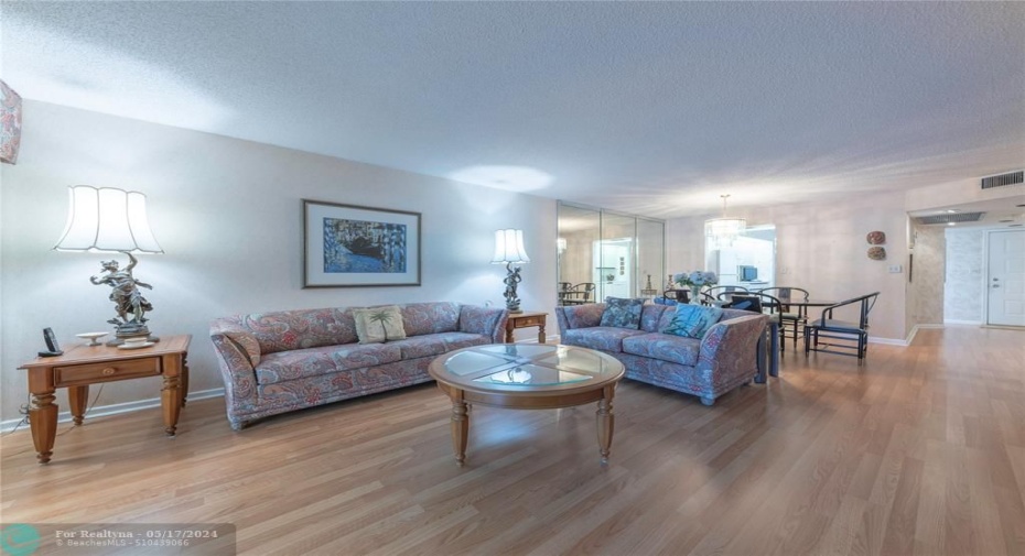 Large living room and dining combination