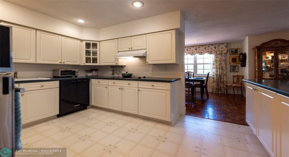Kitchen opens to family room