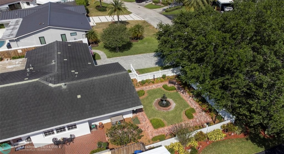Green space surrounds