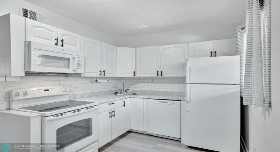 new dishwasher and microwave oven