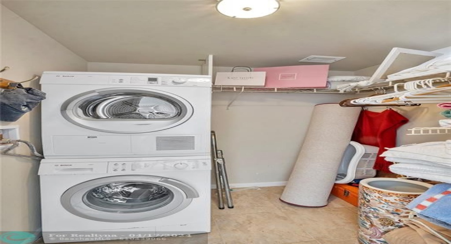 Washer and dryer inside the unit