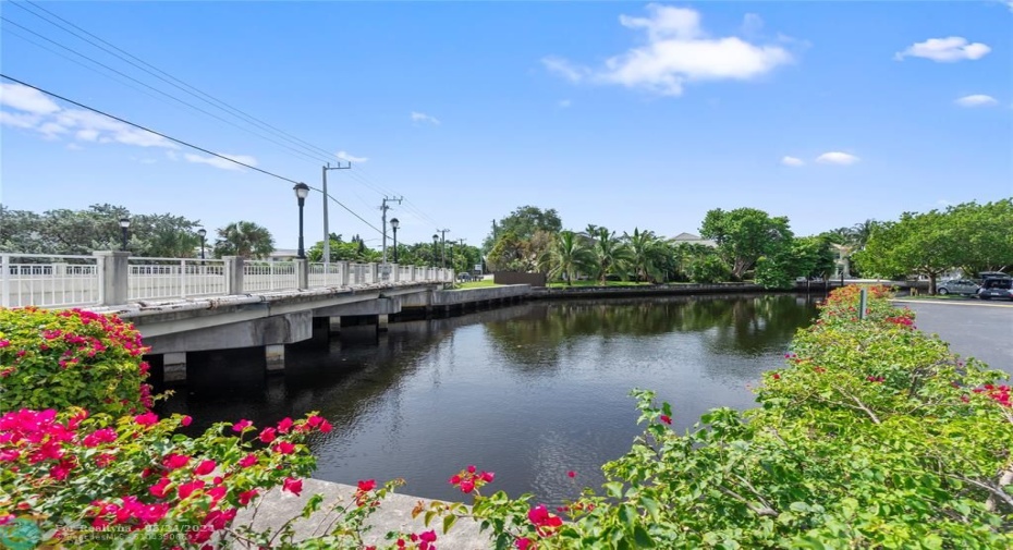 River running through community