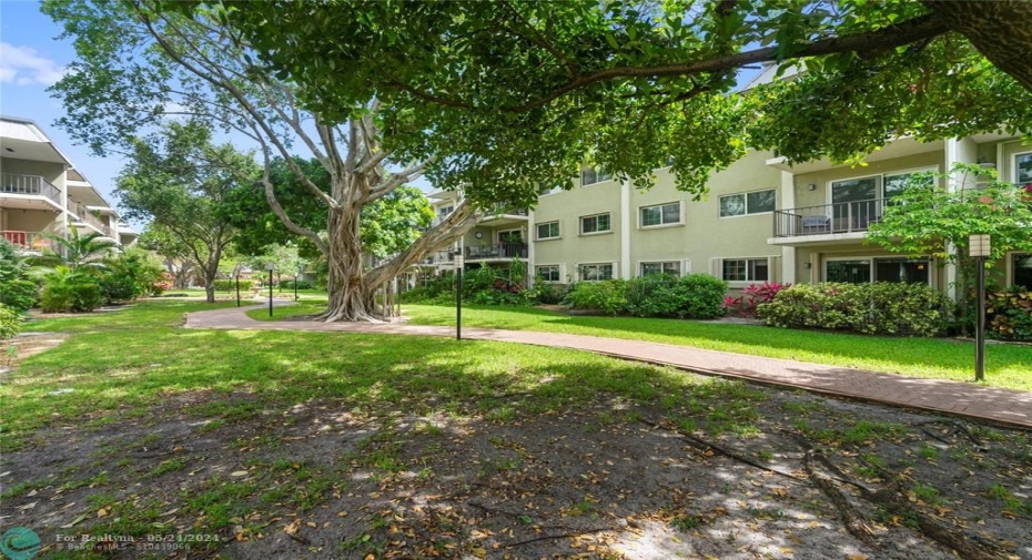 Community courtyard walking path