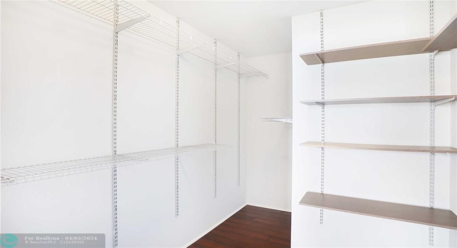 Large walk-in master closet