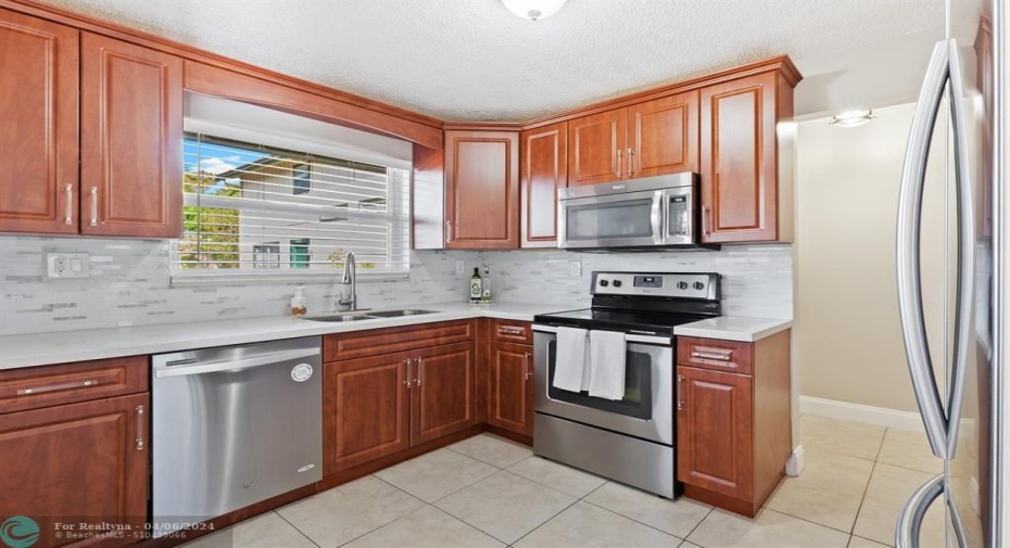 Kitchen window allows in lots of natural light