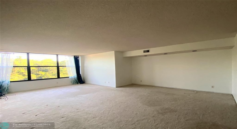 Combination living and dining room.