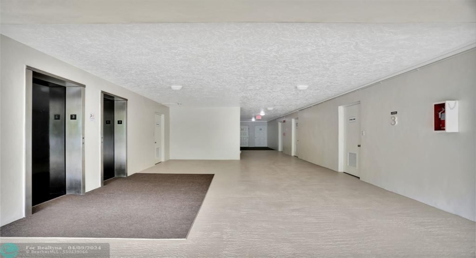 3rd Floor Lobby, Laundry room, storage room.