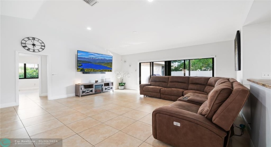 Vaulted ceilings.