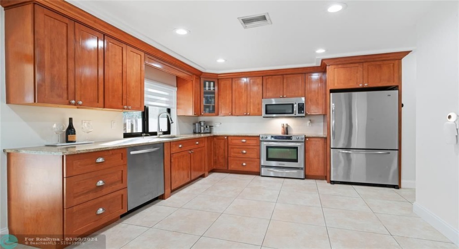 Stainless steel appliances.