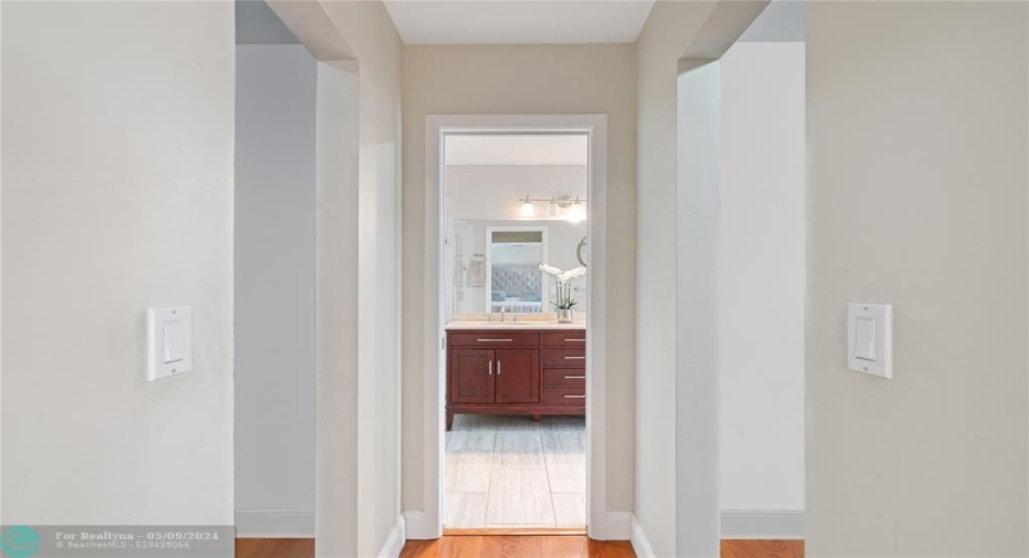 Primary with two walk-in closets.