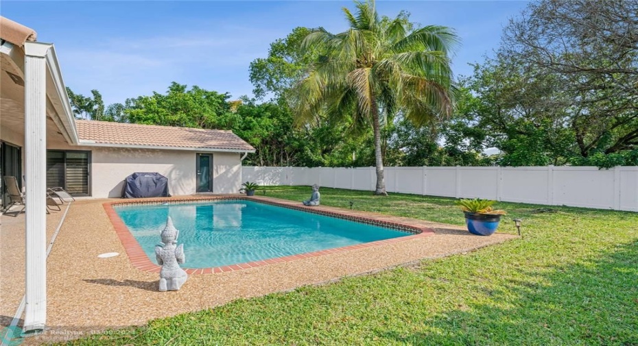Host pool parties and enjoy family fun in the 2,640 SF back yard.