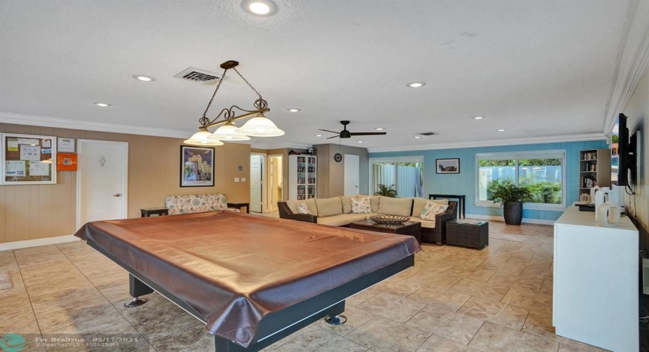 Clubhouse with pool table