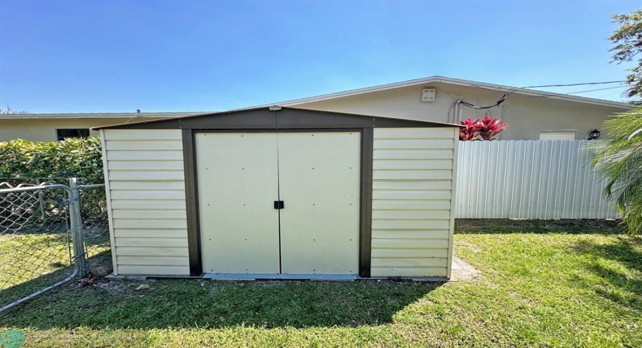 Storage shed.