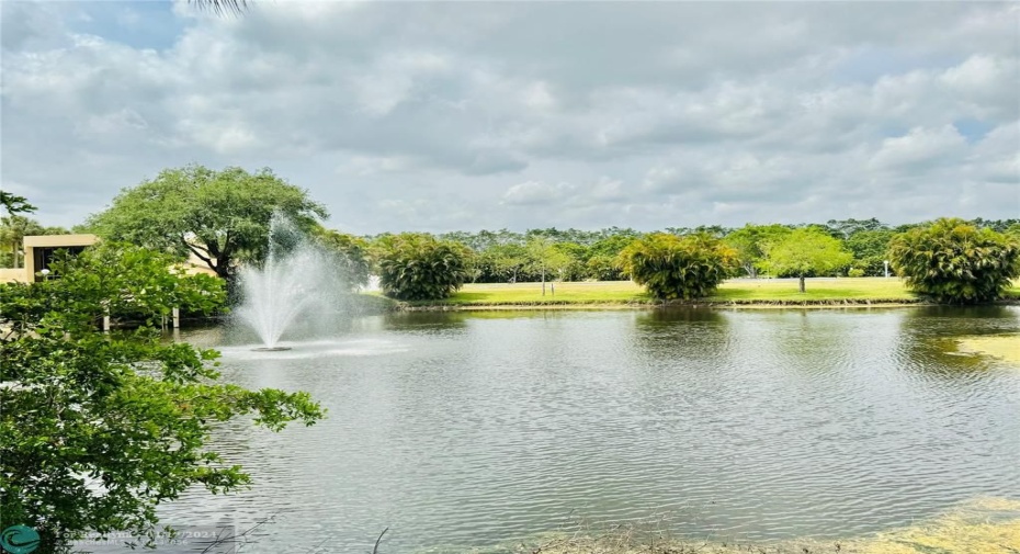 Community surrounded by lakes