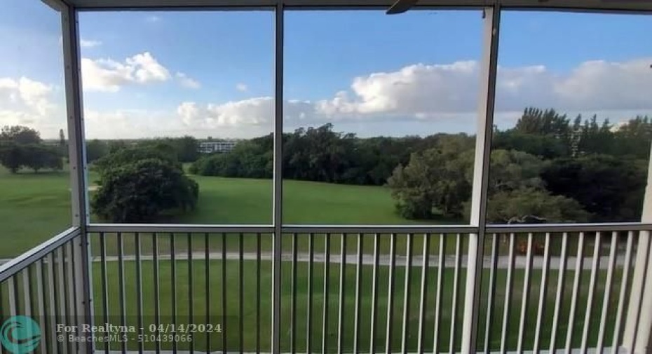 golf course view from porch
