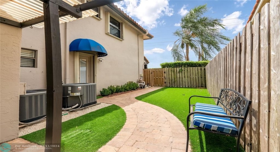 Side yard with turf