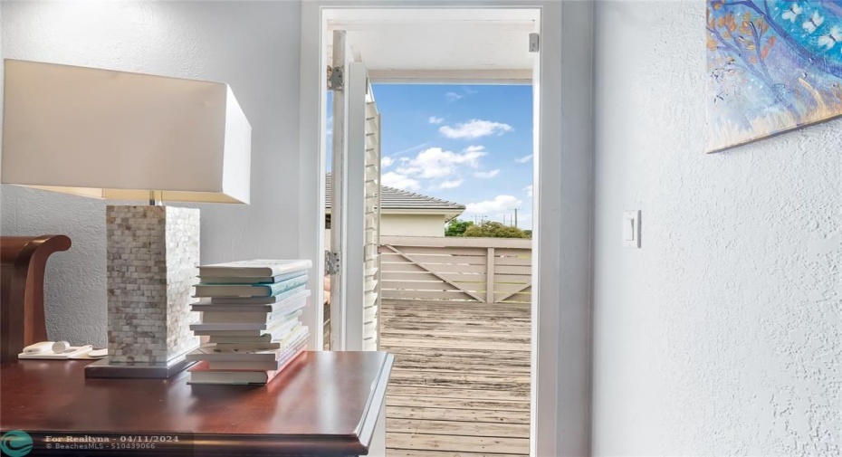 Master Bedroom doorway to balcony