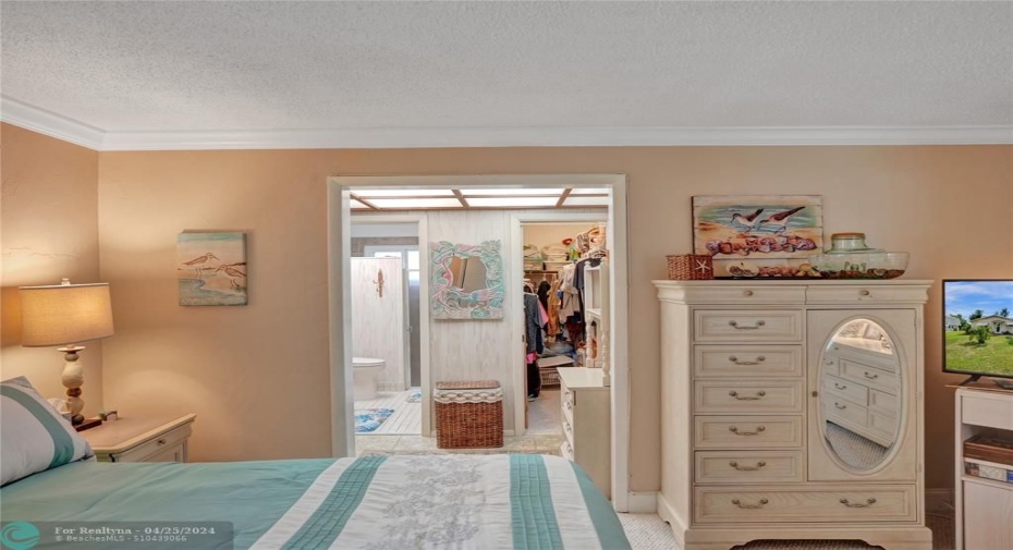 dressing area with walk in closet