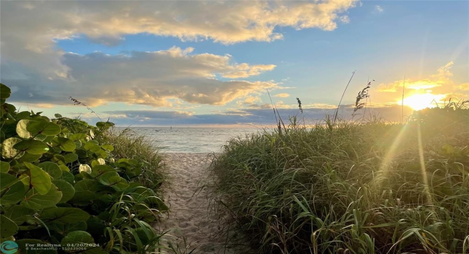 Just a few minute walk to gorgeous sunrises