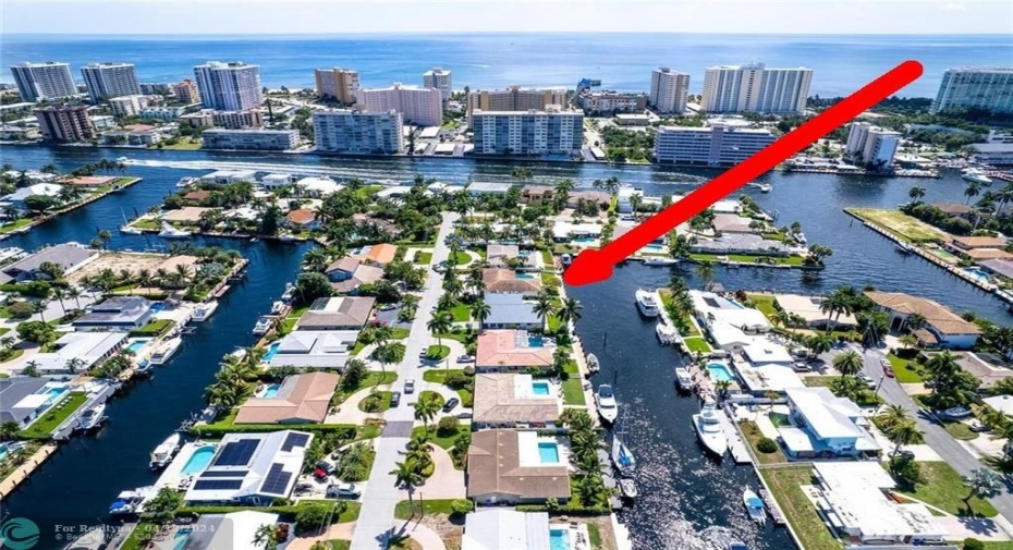 Aerial View NE 5th St location Pompano Beach