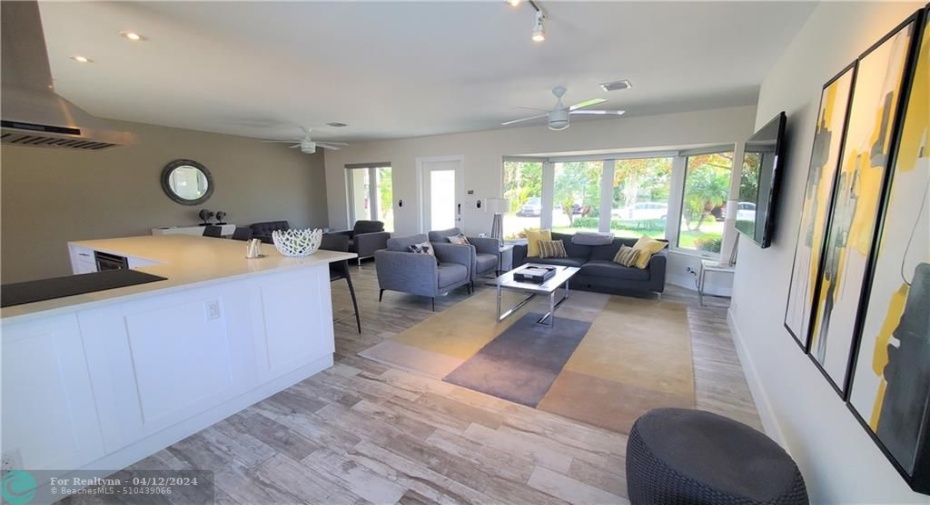 reverse view of living room