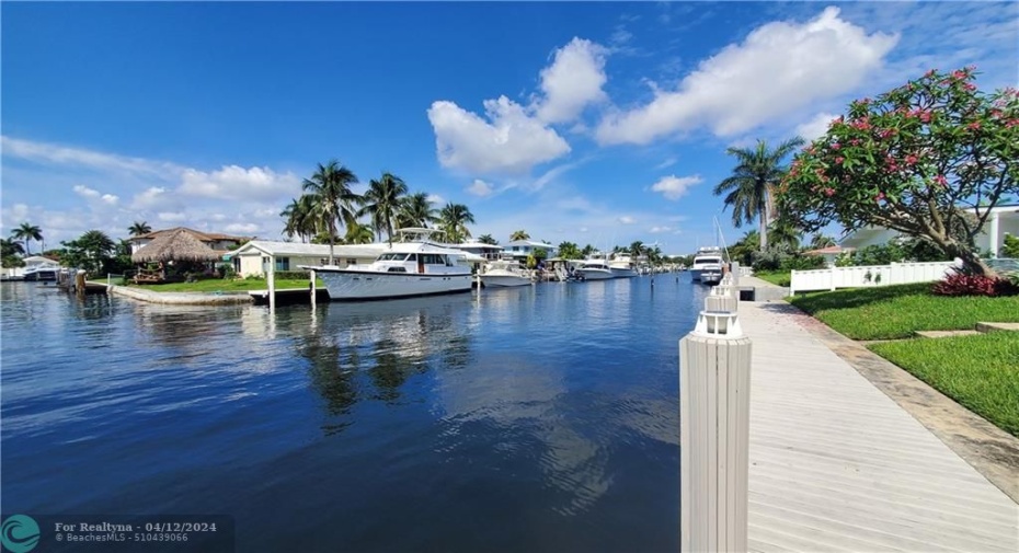 Long view down wide canal